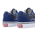 VANS KIDS OLD SKOOL SHOES REFLECTIVE CHECK FLAME TRUE BLUE - Image 3