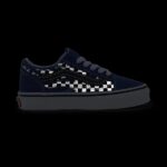 VANS KIDS OLD SKOOL SHOES REFLECTIVE CHECK FLAME TRUE BLUE - Image 8