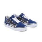 VANS KIDS OLD SKOOL SHOES REFLECTIVE CHECK FLAME TRUE BLUE - Image 5