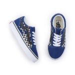VANS KIDS OLD SKOOL SHOES REFLECTIVE CHECK FLAME TRUE BLUE - Image 6