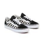 VANS KIDS OLD SKOOL PRIMARY CHECK BLACK WHITE - Image 4