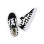VANS KIDS OLD SKOOL PRIMARY CHECK BLACK WHITE - Image 6