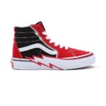 VANS KIDS SK8-HI BOLT SHOES RED BLACK