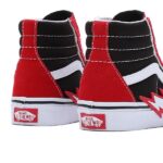 VANS KIDS SK8-HI BOLT SHOES RED BLACK - Image 4