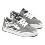 VANS KIDS SK8-LOW SHOES FLAME CAMO GREY BLACK - Image 3