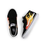 VANS JUNIOR SK8-MID REISSUE SHOES HOT FLAME BLACK TRUE WHITE - Image 2
