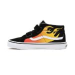 VANS JUNIOR SK8-MID REISSUE SHOES HOT FLAME BLACK TRUE WHITE - Image 3