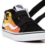 VANS JUNIOR SK8-MID REISSUE SHOES HOT FLAME BLACK TRUE WHITE - Image 5