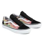 VANS SKATE OLD SKOOL SHOES TIE DYE TERRY BLACK MULTI - Image 2