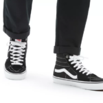 VANS SKATE SK8-HI SHOES BLACK WHITE - Image 5