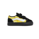 VANS TODDLER OLD SKOOL V SHOES GLOW LIGHTNING BLACK YELLOW