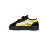 VANS TODDLER OLD SKOOL V SHOES GLOW LIGHTNING BLACK YELLOW - Image 2