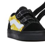 VANS TODDLER OLD SKOOL V SHOES GLOW LIGHTNING BLACK YELLOW - Image 5