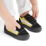 VANS TODDLER OLD SKOOL V SHOES GLOW LIGHTNING BLACK YELLOW - Image 6
