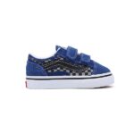 VANS TODDLER OLD SKOOL V SHOES REFLECTIVE FLAME TRUE BLUE