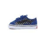 VANS TODDLER OLD SKOOL V SHOES REFLECTIVE FLAME TRUE BLUE - Image 2