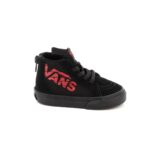 VANS TODDLER SK8-HI ZIP SHOES LOGO BLACK RED
