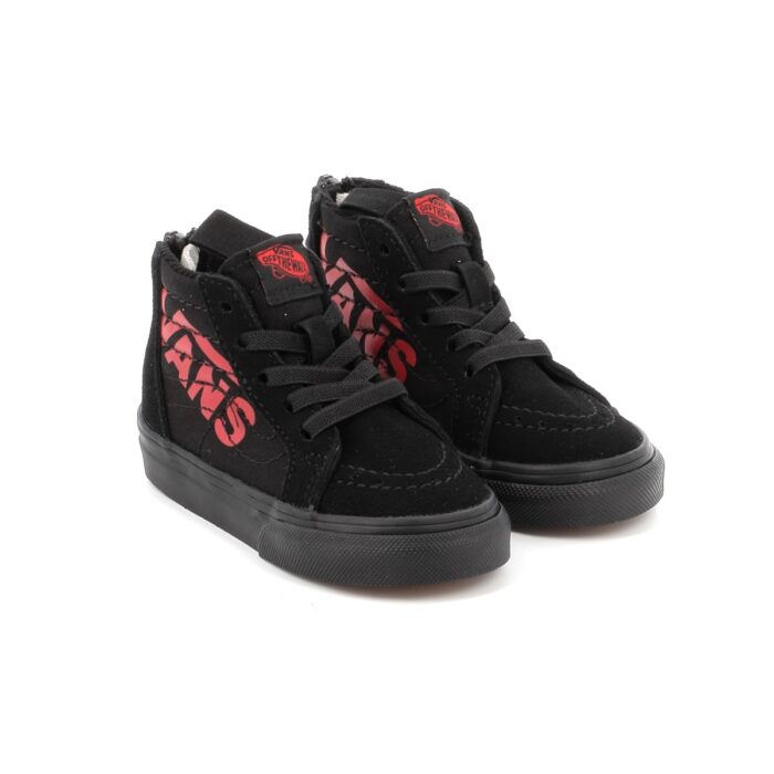 VANS TODDLER SK8-HI ZIP SHOES LOGO BLACK RED - Image 2