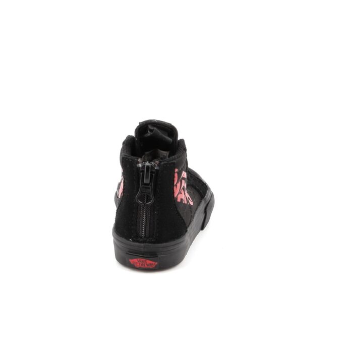 VANS TODDLER SK8-HI ZIP SHOES LOGO BLACK RED - Image 4