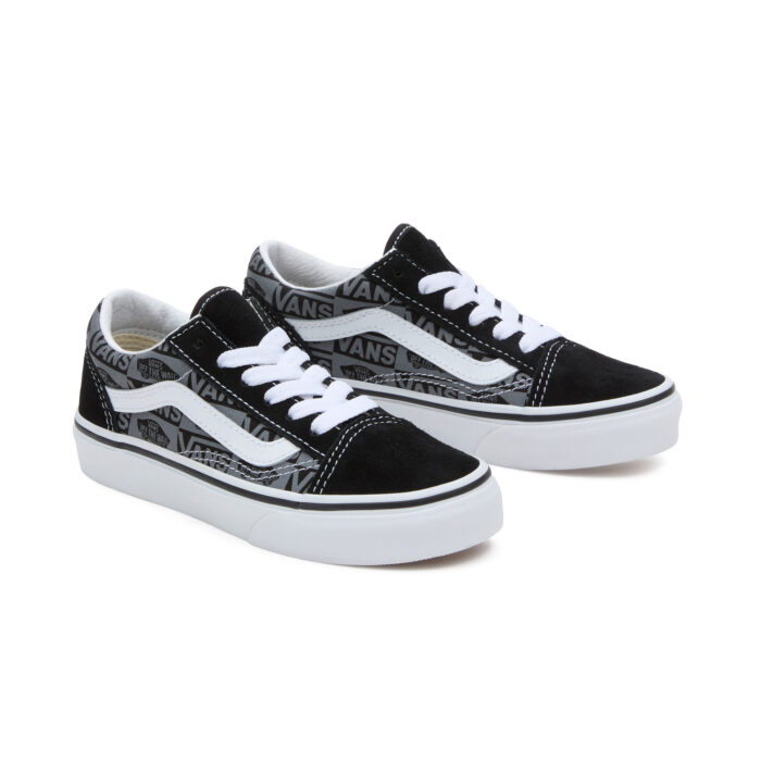 VANS KIDS OLD SKOOL LOGO BLACK GREY - Image 2