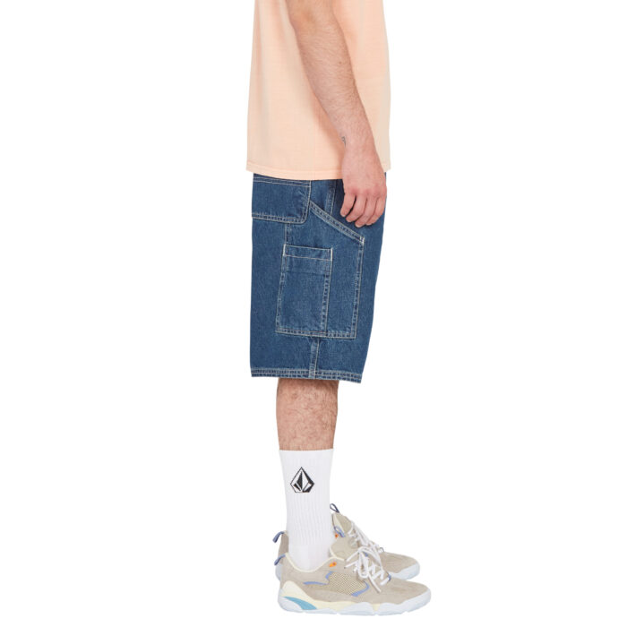 VOLCOM LABORED DENIM UTILITY SHORT INDIGO RIDGE WASH - Image 2
