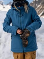 VOLCOM BISTRO WOMEN SNOW MITTENS TIGER PRINT - Image 3