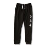 VOLCOM BOYS ICONIC STONE FLEECE JOGGER PANT BLACK