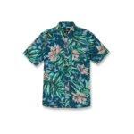 VOLCOM BOYS MARBLE FLORAL SHIRT AGED INDIGO