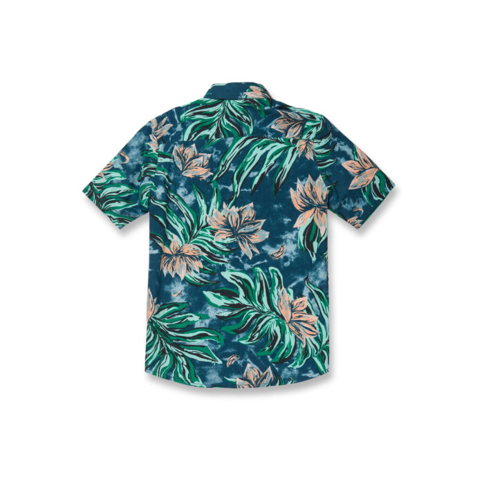VOLCOM BOYS MARBLE FLORAL SHIRT AGED INDIGO - Image 2