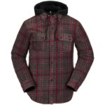 VOLCOM FIELD INSULATED FLANNEL JACKET BLACK PLAID
