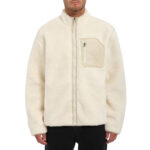 VOLCOM MUZZER FUZZAR ZIP FLEECE DIRTY WHITE