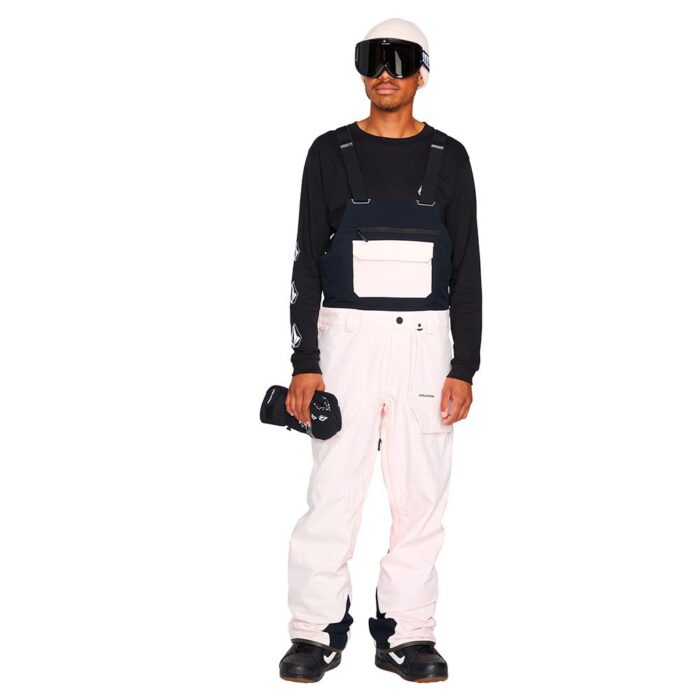 VOLCOM ROAN BIB OVERALL SNOWBOARD PANT PARTY PINK - Image 11