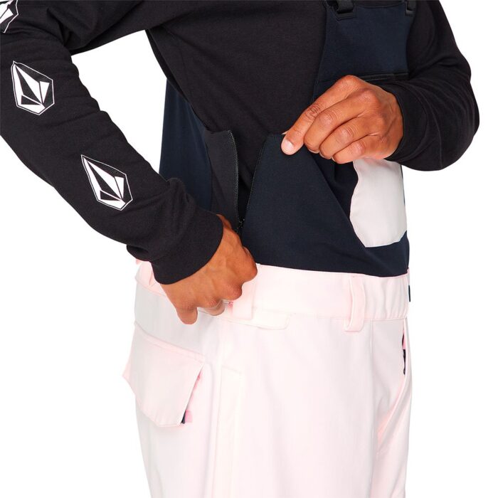 VOLCOM ROAN BIB OVERALL SNOWBOARD PANT PARTY PINK - Image 4