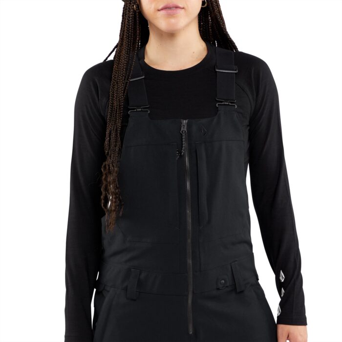 VOLCOM SWIFT BIB OVERALL WOMEN SNOWBOARD PANT BLACK - Image 9