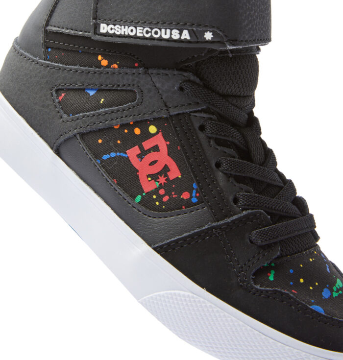 DC KIDS PURE HIGH TOP EV SHOES BLACK SPLATTER - Image 7