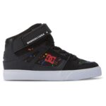 DC KIDS PURE HIGH TOP EV SHOES BLACK SPLATTER