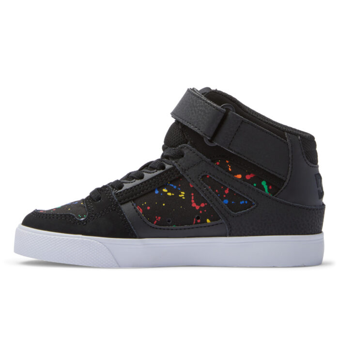DC KIDS PURE HIGH TOP EV SHOES BLACK SPLATTER - Image 3