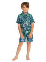 VOLCOM BOYS MARBLE FLORAL SHIRT AGED INDIGO - Image 3