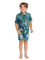 VOLCOM BOYS MARBLE FLORAL SHIRT AGED INDIGO - Image 4