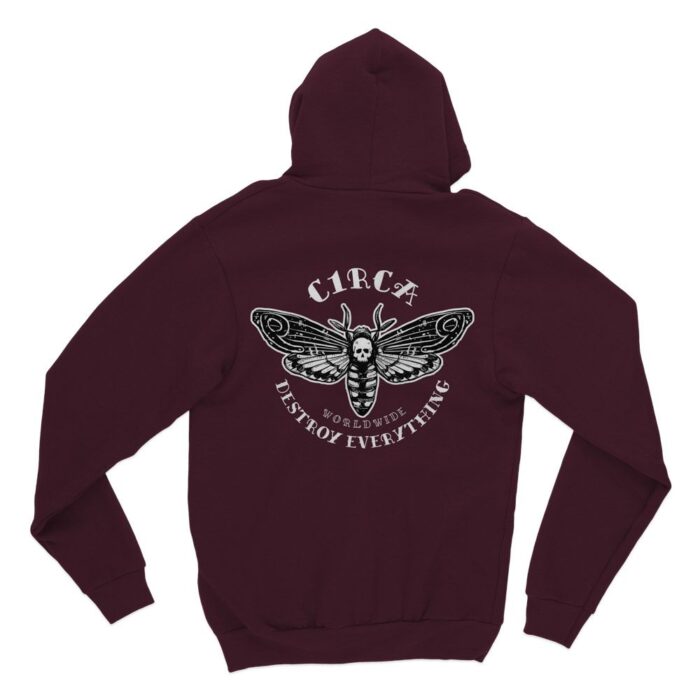 CIRCA DESTROY HOODIE BURGUNDY - Image 2