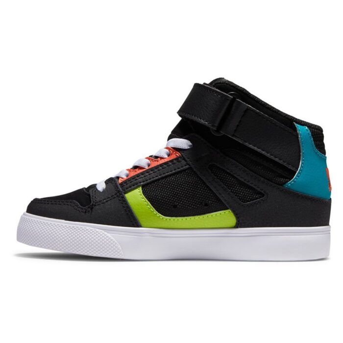 DC YOUTH PURE HIGH TOP EV SHOES BLACK ORANGE GREEN - Image 3