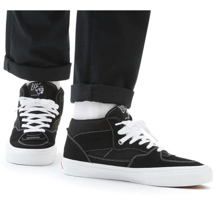 VANS SKATE HALF CAB SHOES BLACK WHITE - Image 6