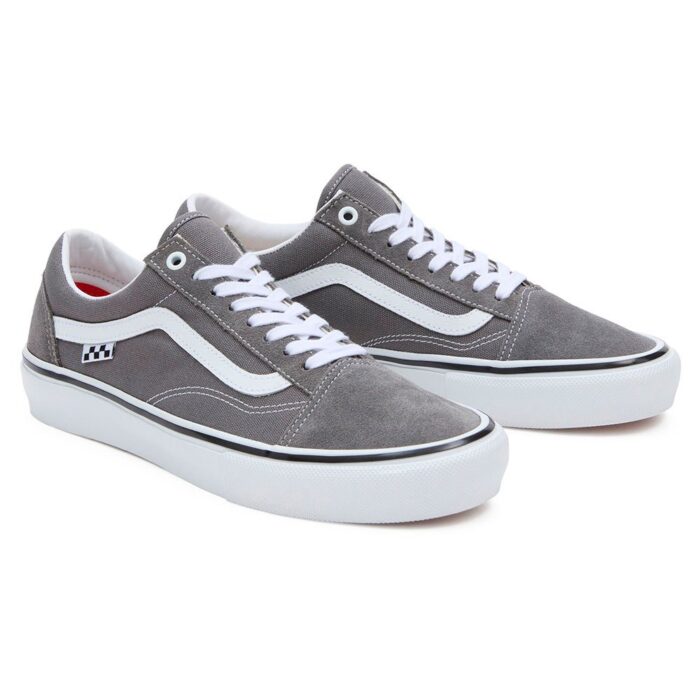 VANS SKATE OLD SKOOL SHOES PEWTER WHITE - Image 4