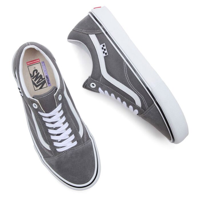 VANS SKATE OLD SKOOL SHOES PEWTER WHITE - Image 5