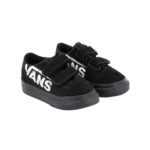 VANS TODDLER OLD SKOOL V SHOES LOGO BLACK WHITE - Image 2