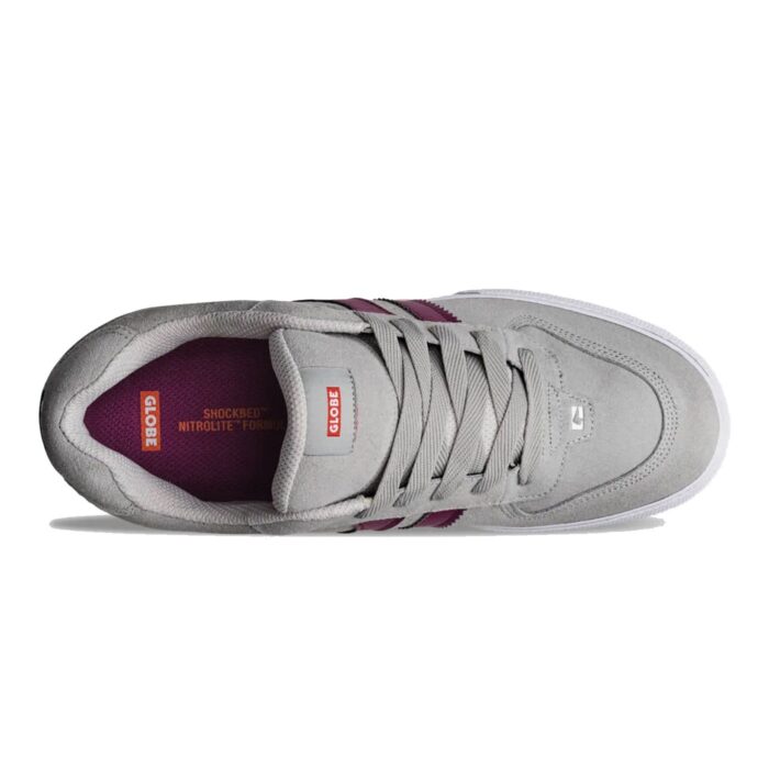 GLOBE ENCORE 2 SHOES GREY BURGUNDY - Image 2