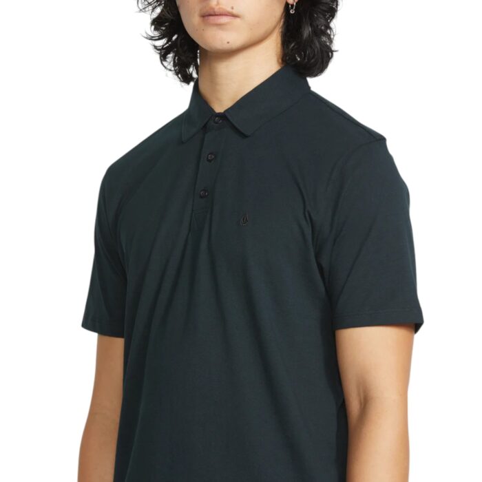 VOLCOM WOWZER POLO T-SHIRT BLACK - Image 4