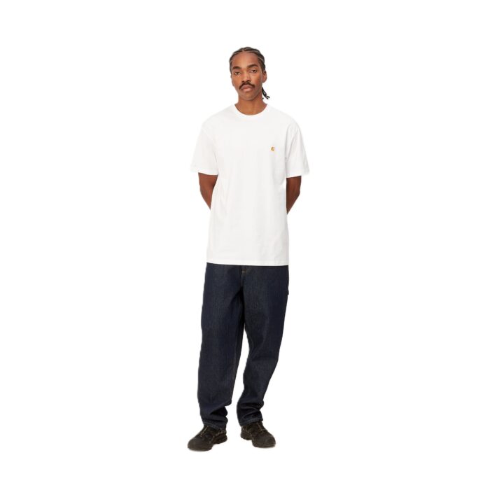 CARHARTT WIP CHASE T-SHIRT WHITE GOLD - Image 4