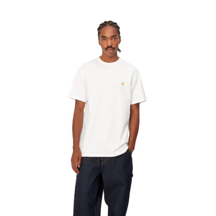 CARHARTT WIP CHASE T-SHIRT WHITE GOLD - Image 5