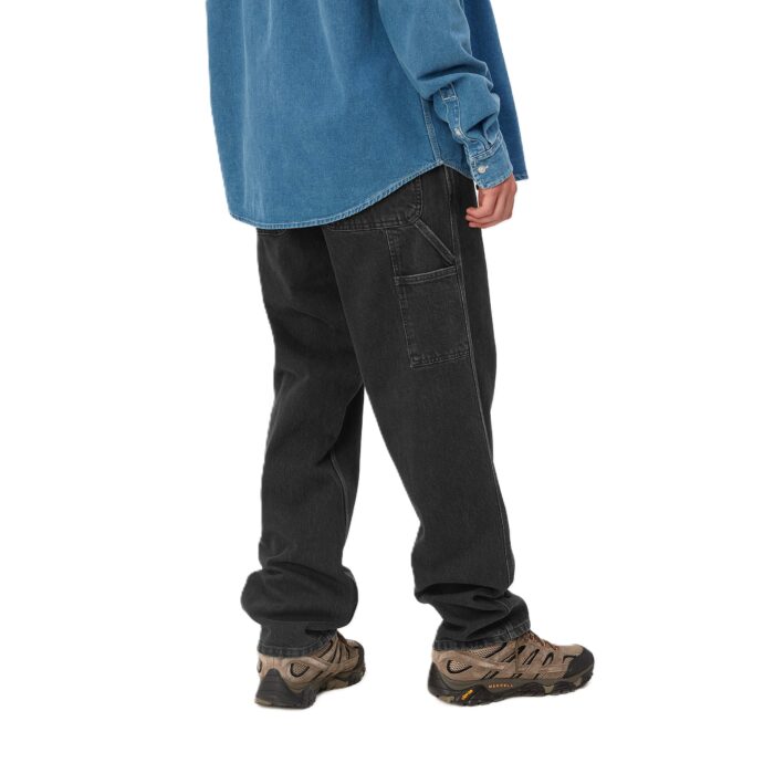 CARHARTT WIP SINGLE KNEE PANT BLACK STONE WASHED - Εικόνα 2